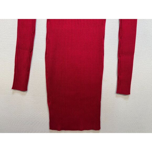 V28 Women's Turtle Neck Bodycon Sweater Dress Knit Long Sleeve Size Small Red - Picture 12 of 12